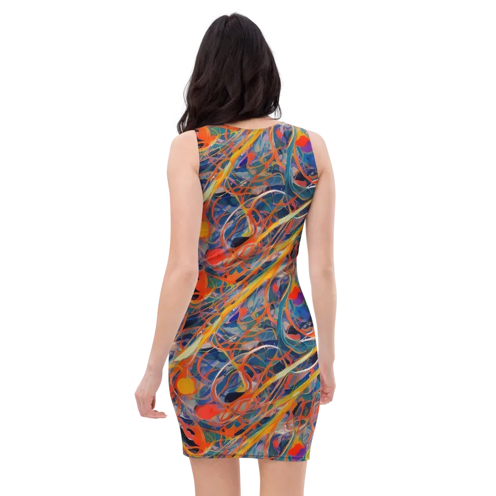 Vivid Tangle on Bodycon Dress — Back