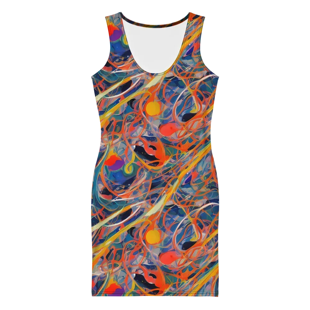 Vivid Tangle on Bodycon Dress — Front