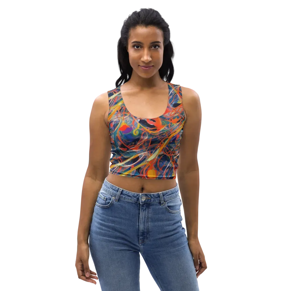 Vivid Tangle on Crop Top — Front