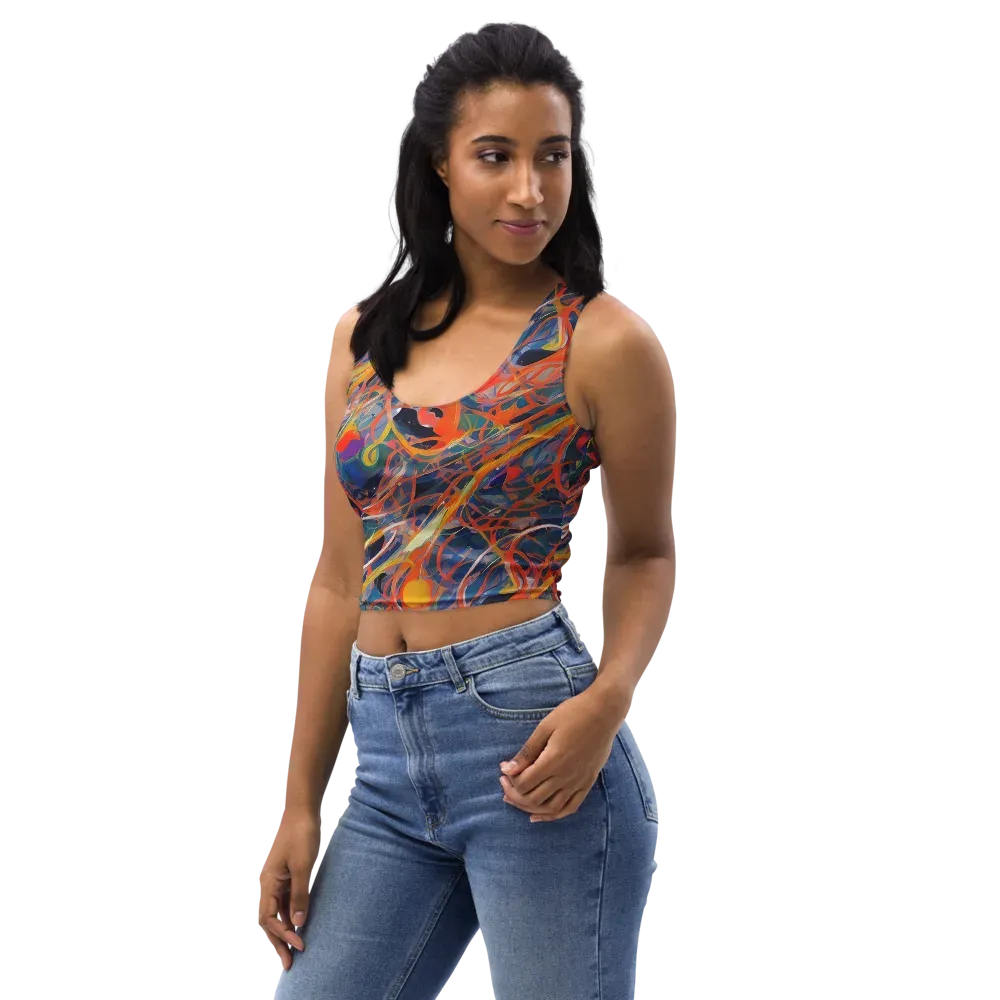 Vivid Tangle on Crop Top — Left Front