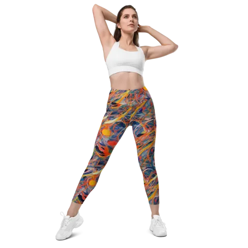Vivid Tangle on a Leggings with Pockets