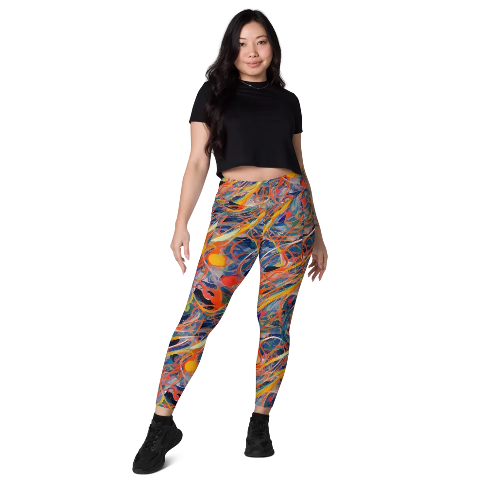 Vivid Tangle on Leggings with Pockets — Front