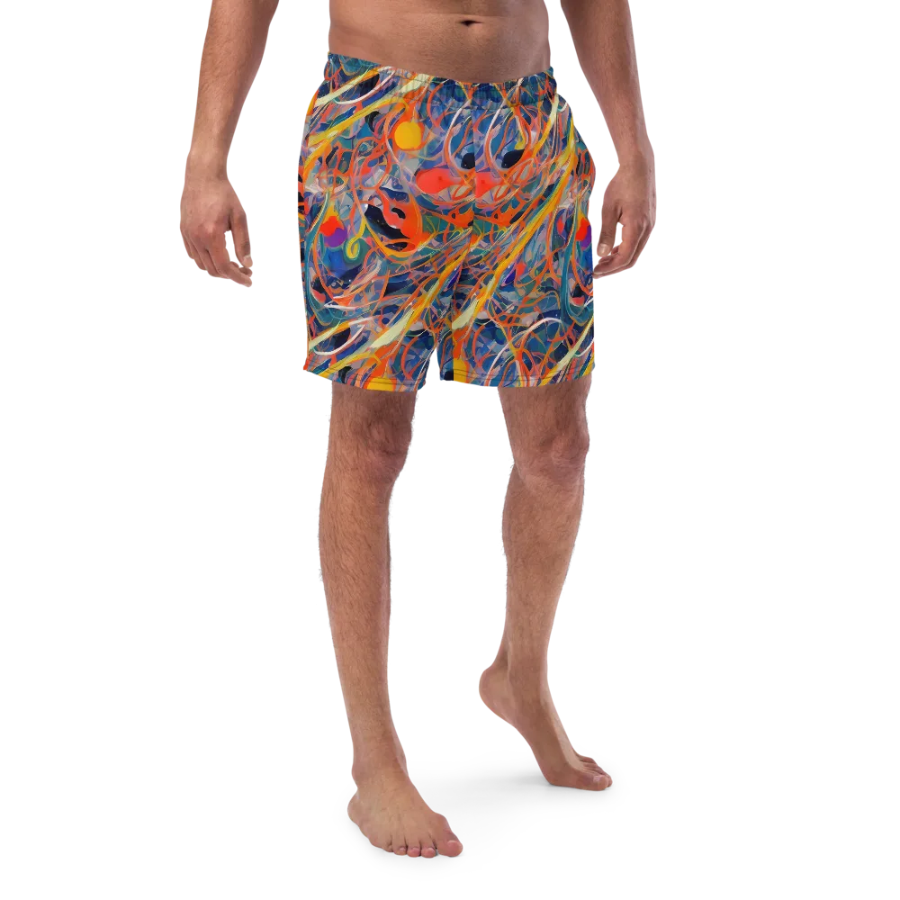 Vivid Tangle on Swim Trunks — Front