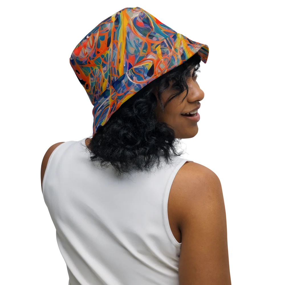 Vivid Tangle on Reversible Bucket Hat — Right Outside