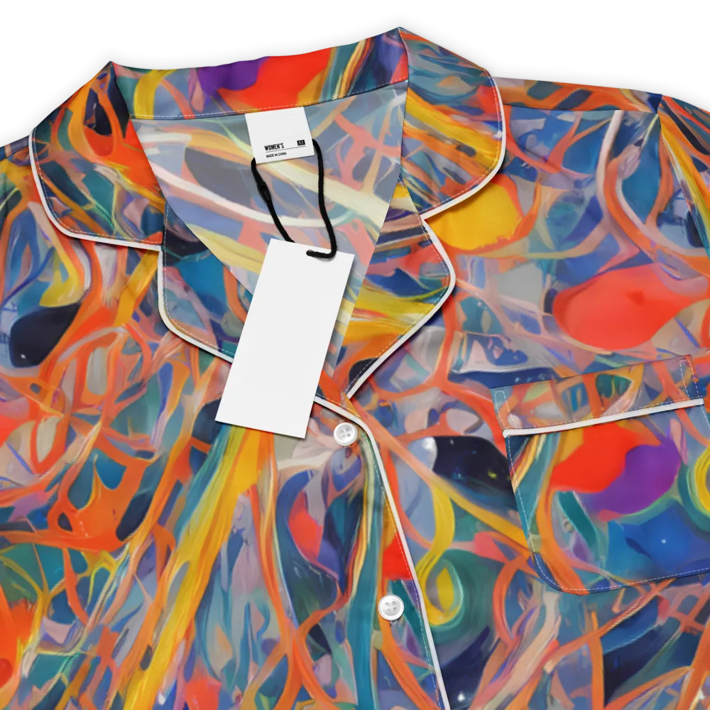 Vivid Tangle on Women's Short Sleeve Pajama Top — Product details