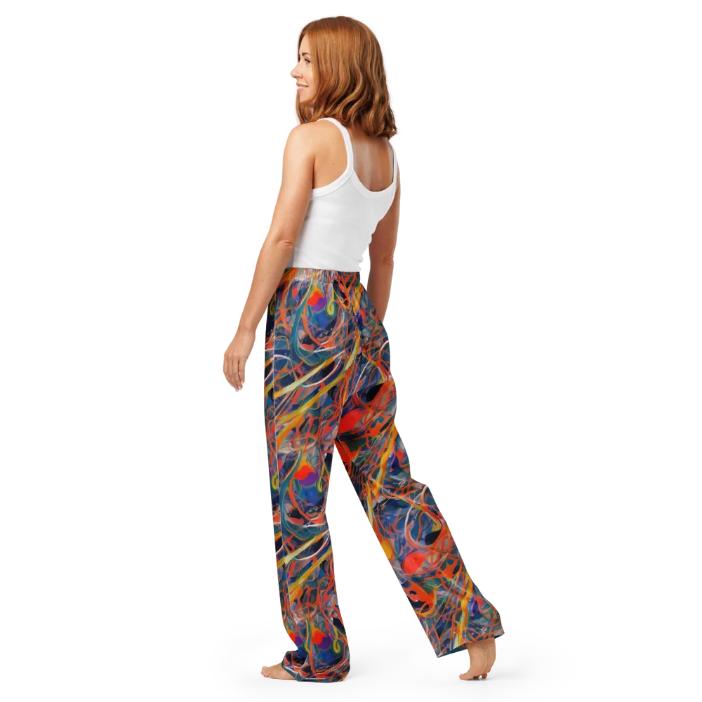 Vivid Tangle on Women's Pajama Pants — Back