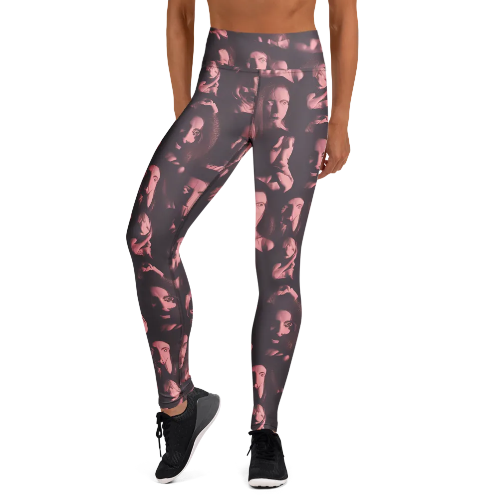 Portrait Whispers on Yoga Leggings — Front