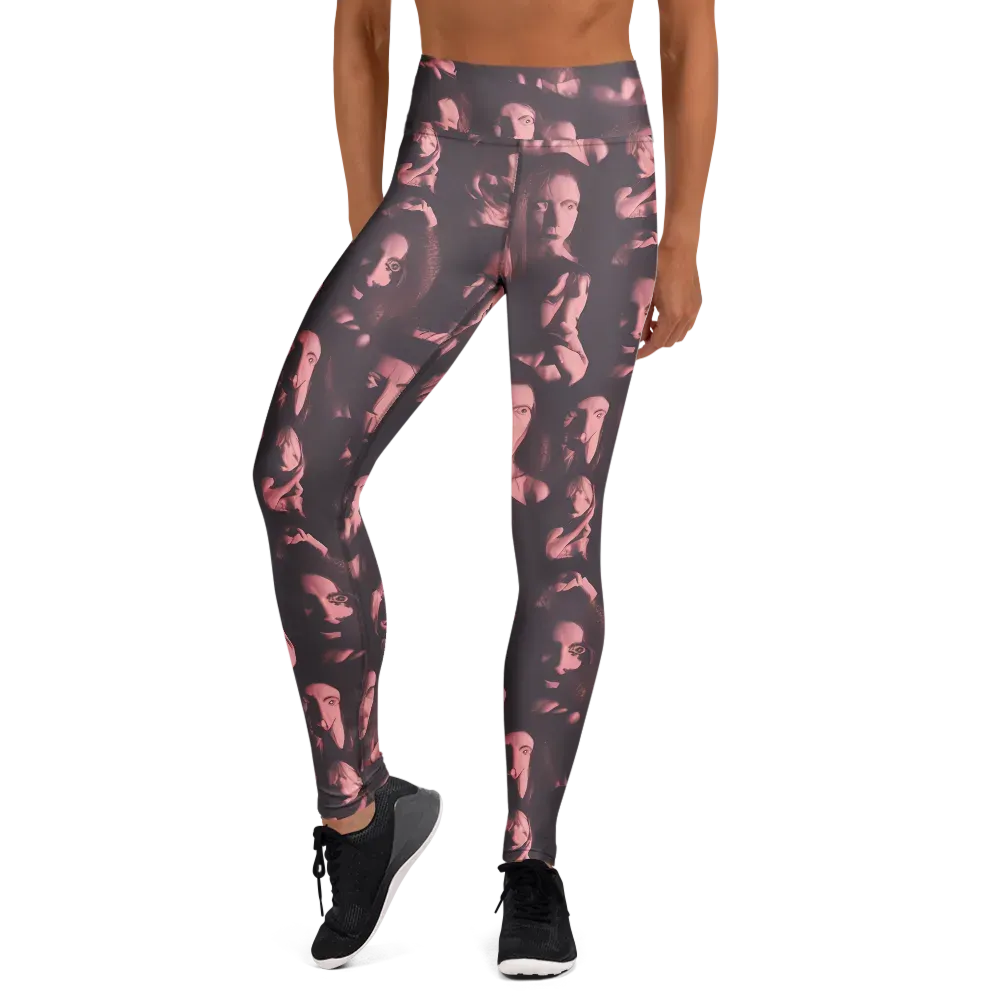 Portrait Whispers on Yoga Leggings — Front