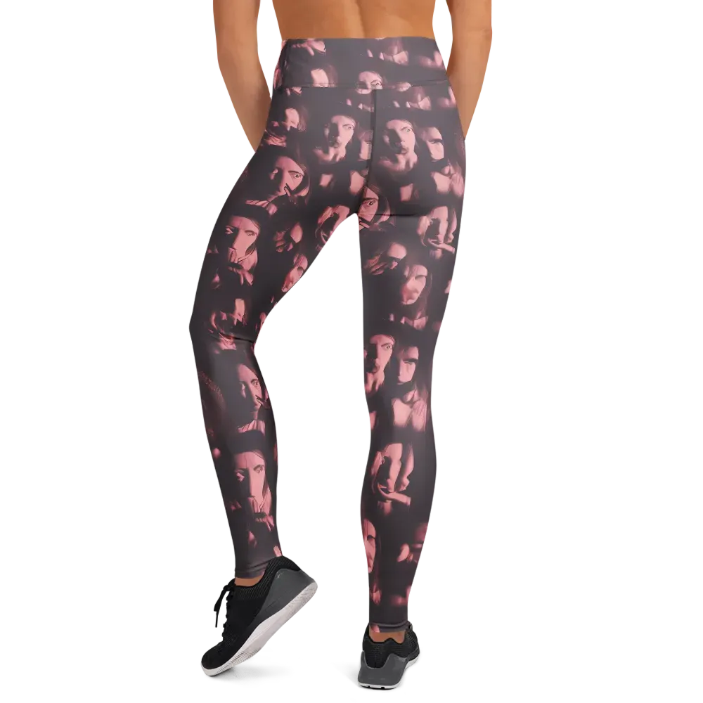 Portrait Whispers on Yoga Leggings — Back