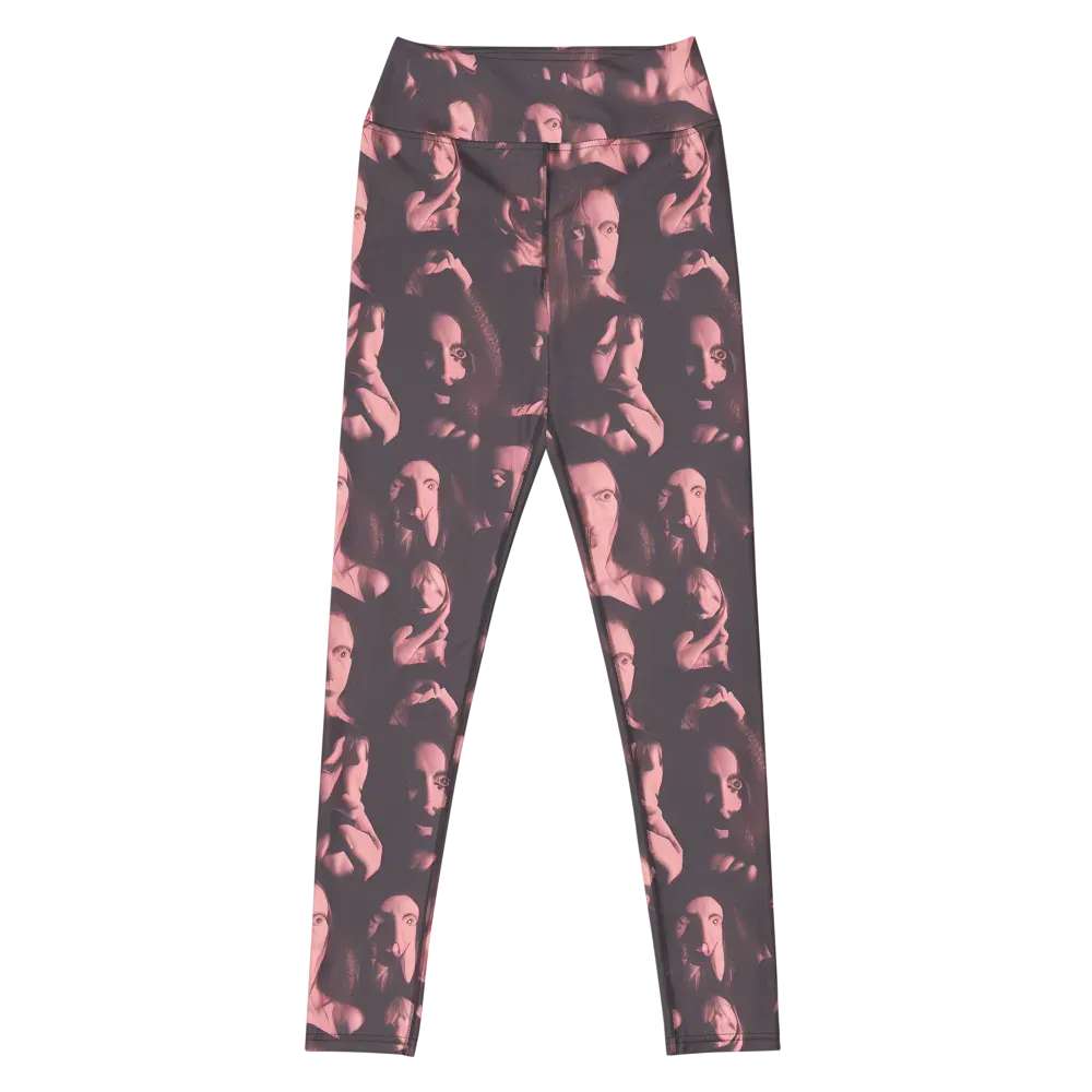 Portrait Whispers on Yoga Leggings — Front