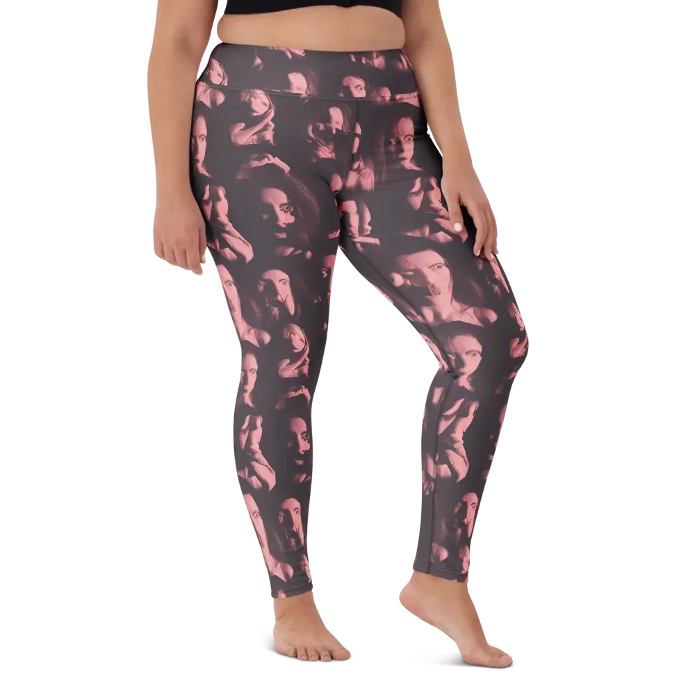 Portrait Whispers on Yoga Leggings — Front