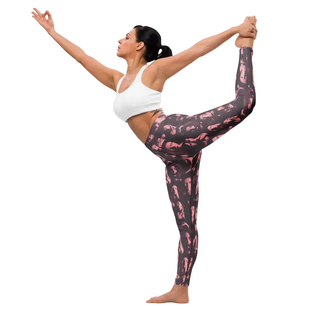 Portrait Whispers on Yoga Leggings — Left