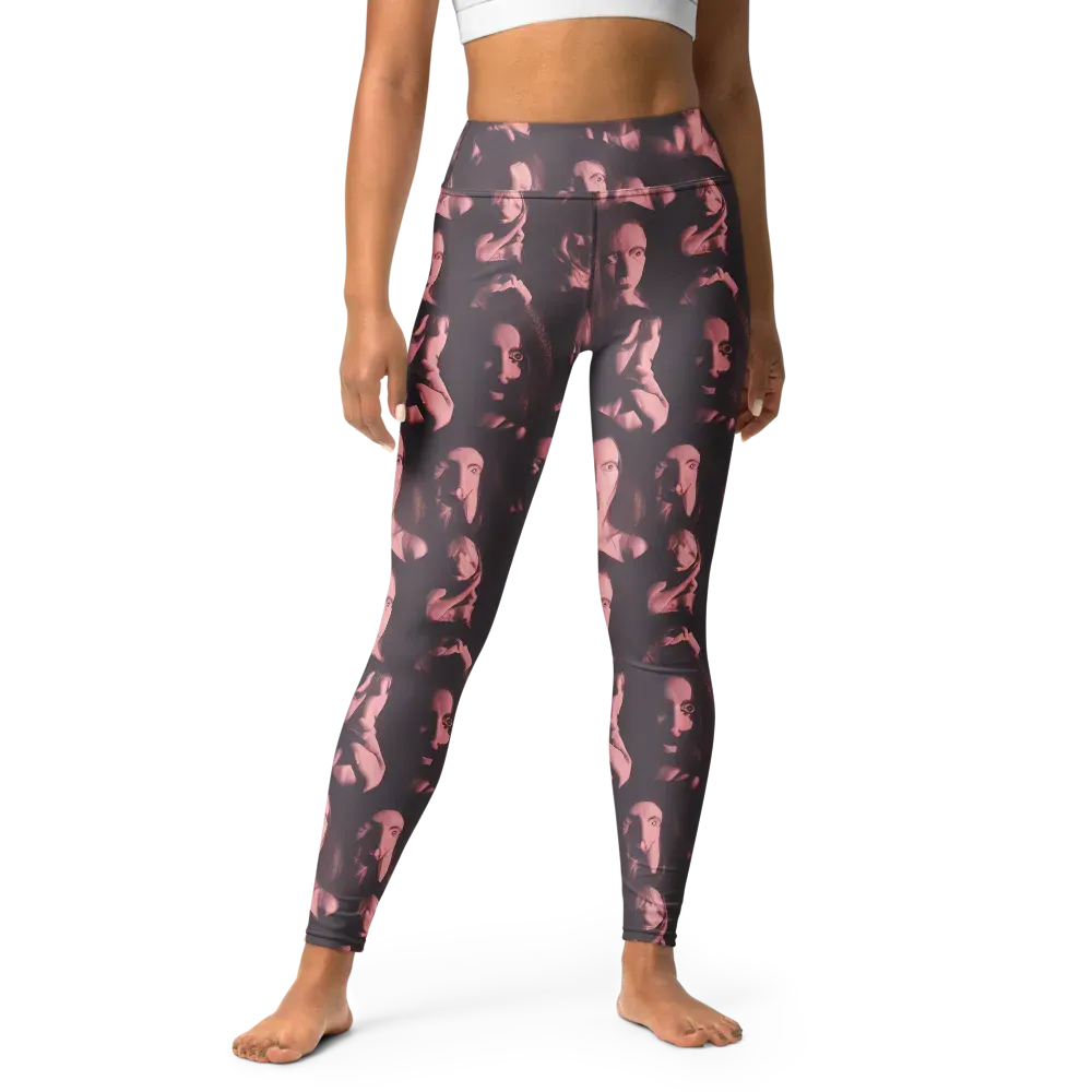 Portrait Whispers on Yoga Leggings — Front