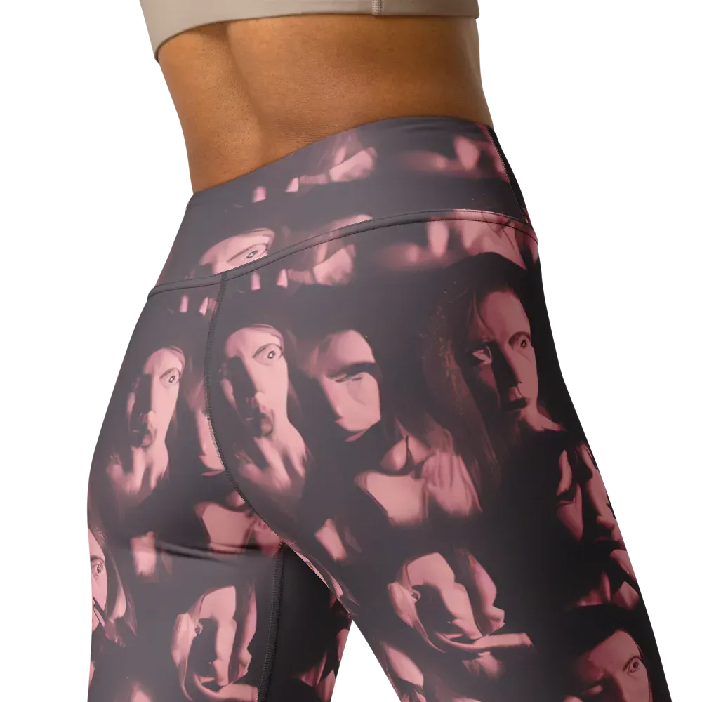 Portrait Whispers on Yoga Leggings — Back