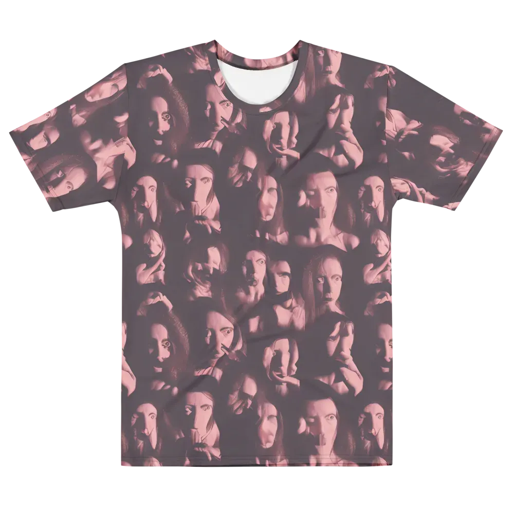 Portrait Whispers on Men's Cotton Crew Neck T-Shirt — Front