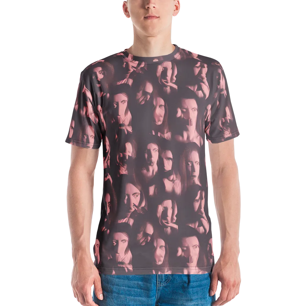 Portrait Whispers on Men's Crew Neck T-Shirt — Front