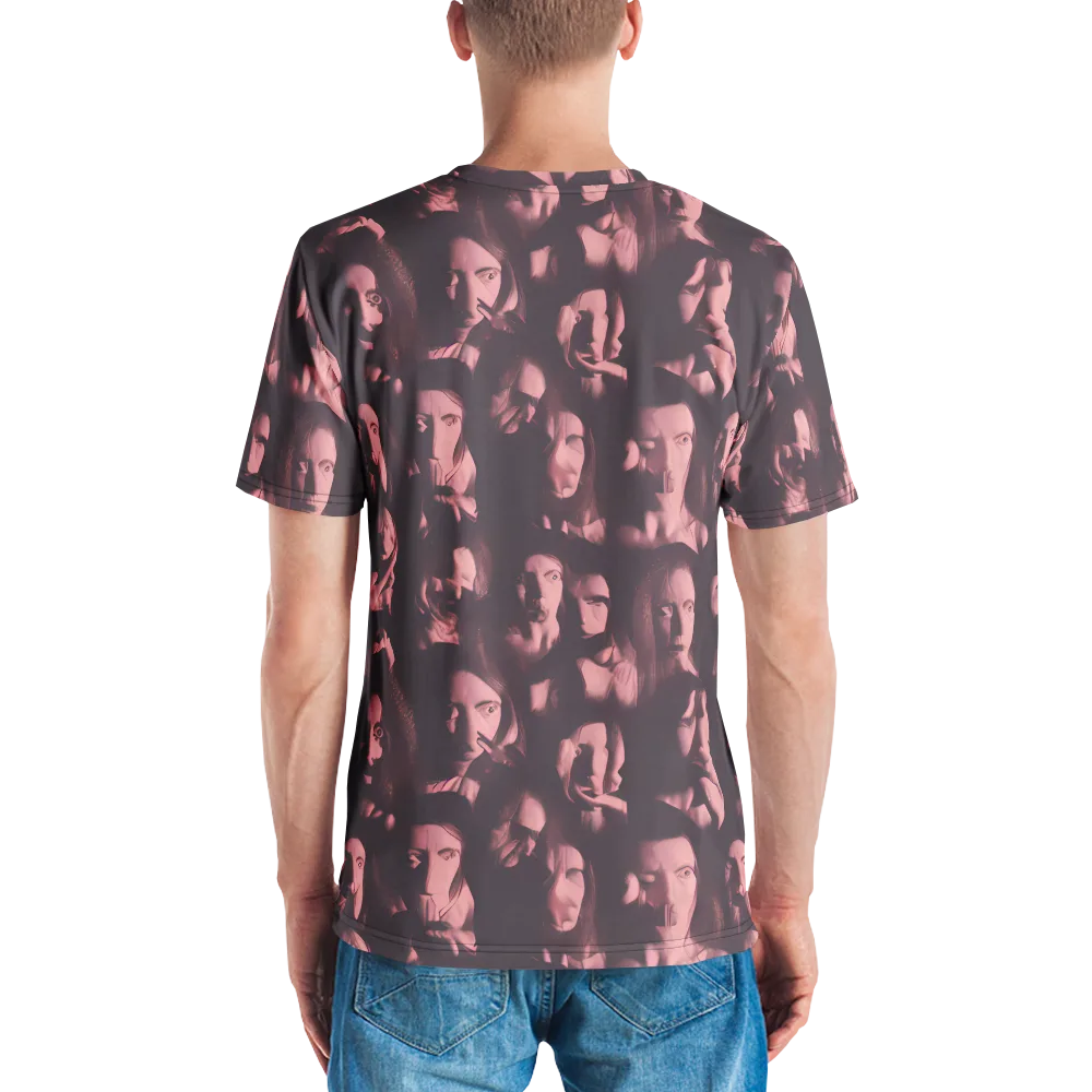 Portrait Whispers on Men's Crew Neck T-Shirt — Back