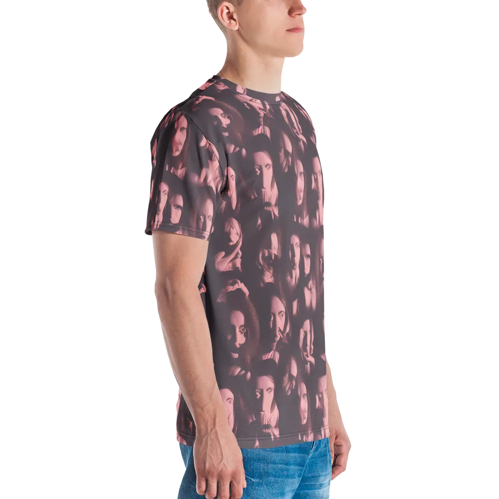 Portrait Whispers on Men's Crew Neck T-Shirt — Right