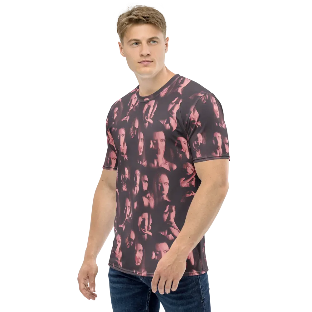 Portrait Whispers on Men's Crew Neck T-Shirt — Left