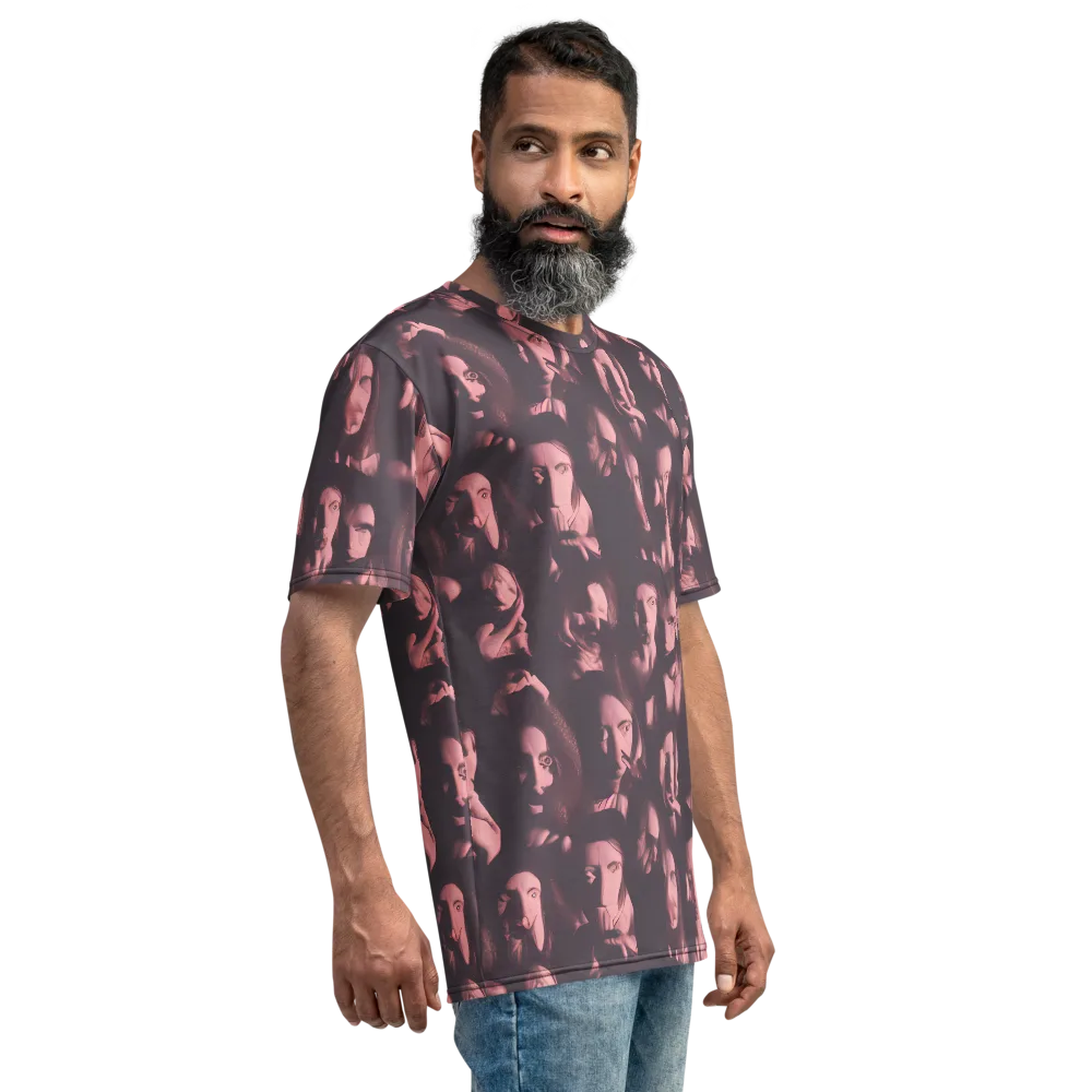 Portrait Whispers on Men's Crew Neck T-Shirt — Right