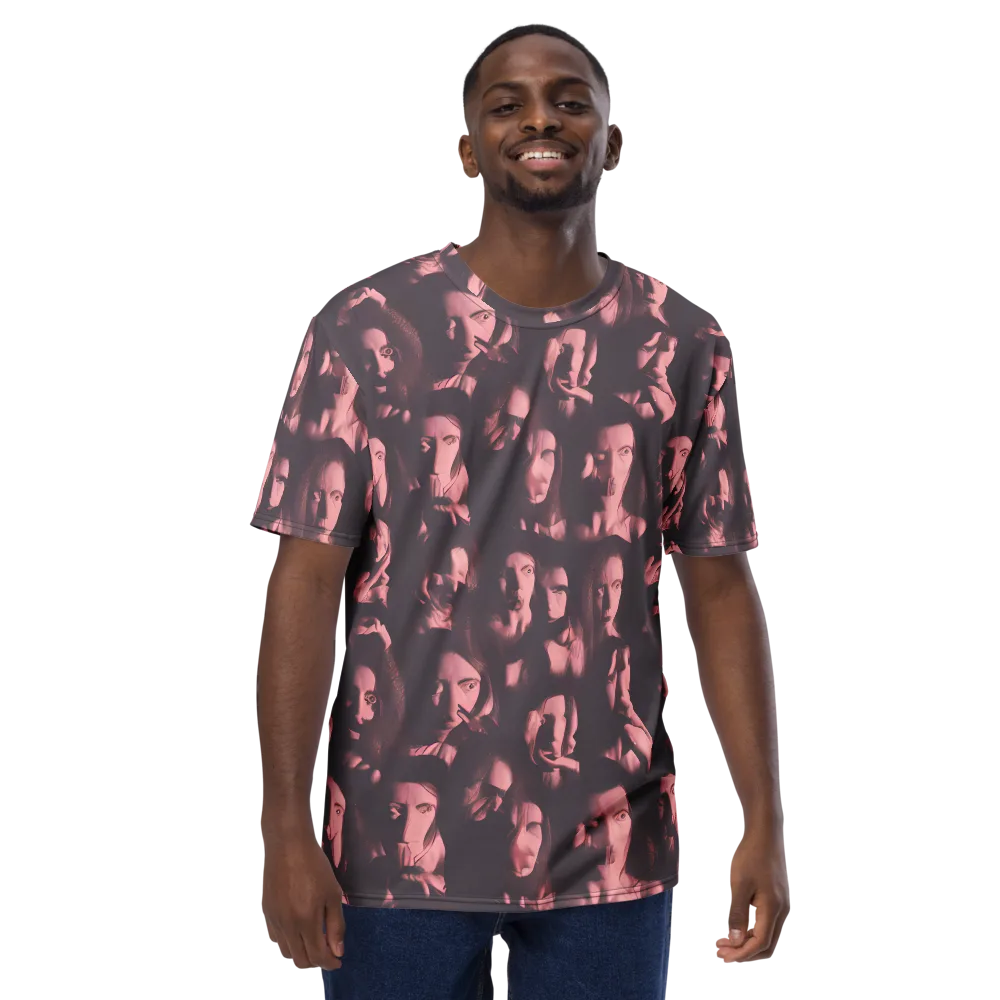 Portrait Whispers on Men's Crew Neck T-Shirt — Front