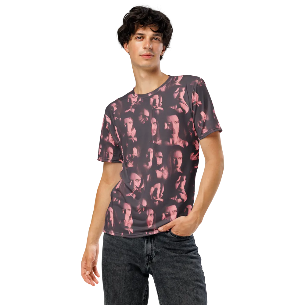 Portrait Whispers on Men's Crew Neck T-Shirt — Front