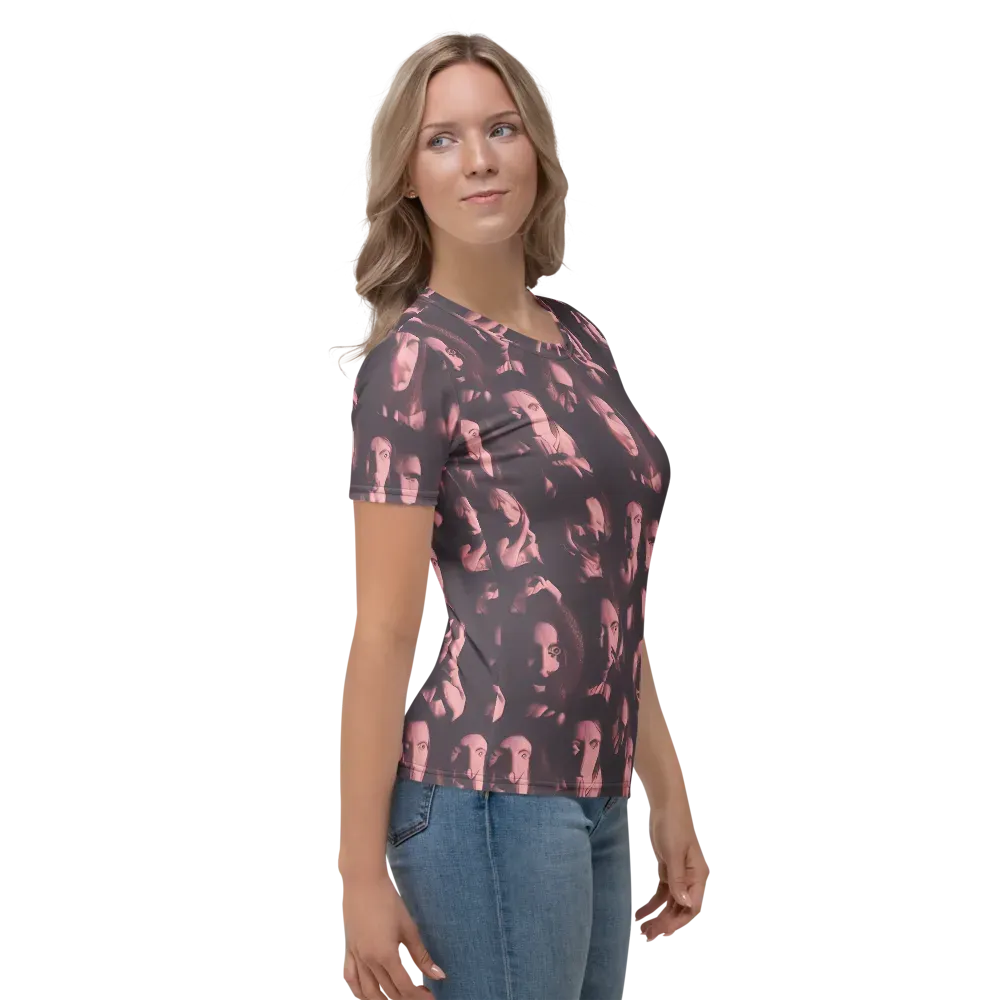 Portrait Whispers on Women's Crew Neck T-Shirt — Right