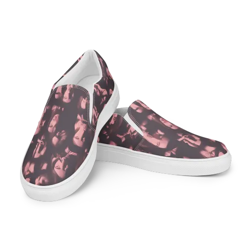 Portrait Whispers on a Men's Slip-On Canvas Shoes