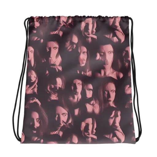 Portrait Whispers on a Drawstring Bag