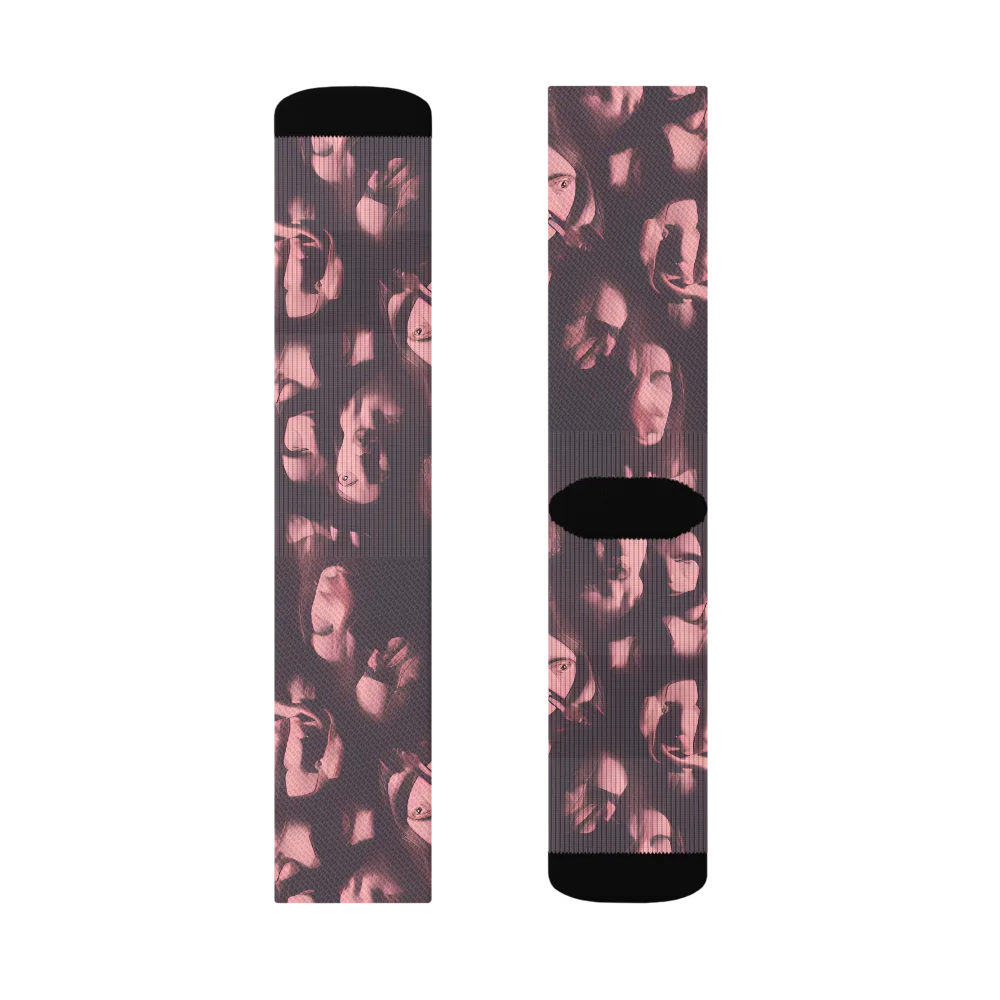 Portrait Whispers on Socks — Right Sock