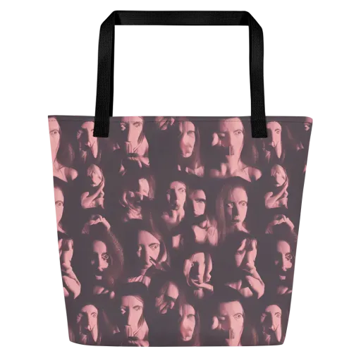 Portrait Whispers on a Large Tote Bag W/ Pocket
