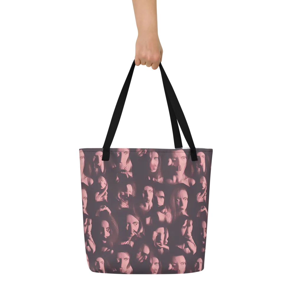 Portrait Whispers on Large Tote Bag W/ Pocket — Front