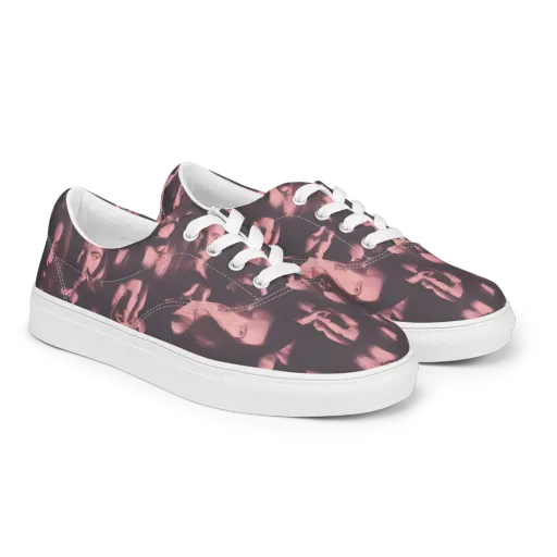 Portrait Whispers on a Men's Lace-Up Canvas Shoes