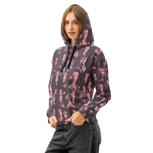 Portrait Whispers on a Cotton Hoodie