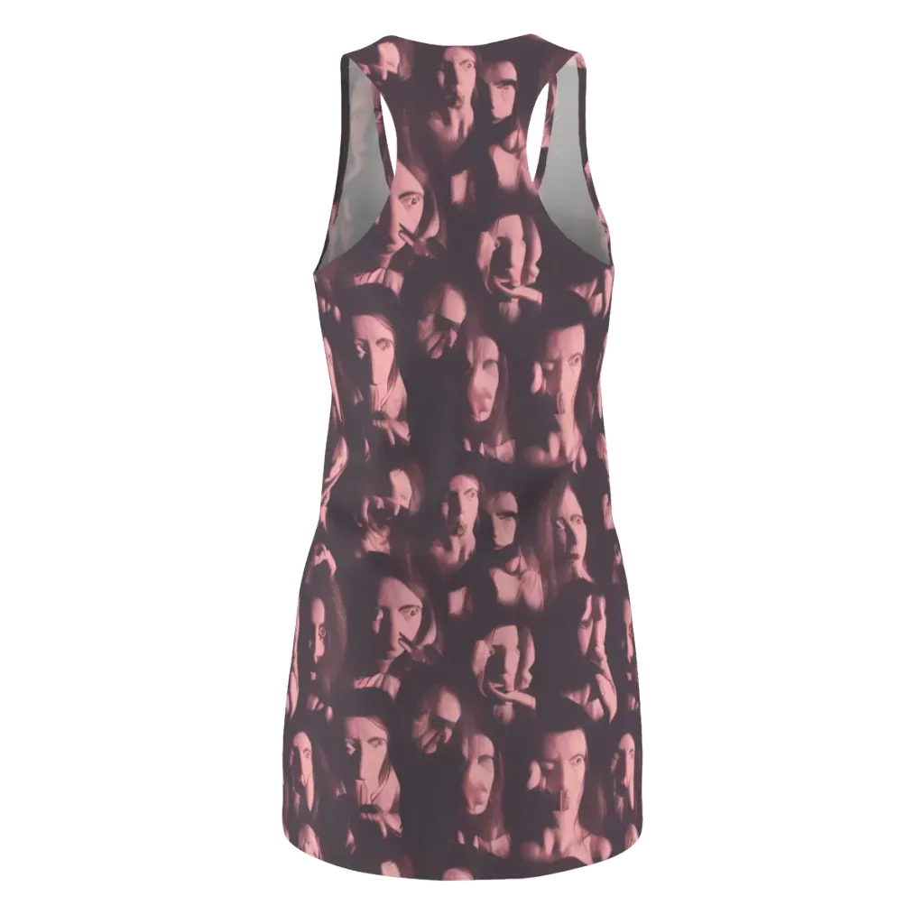 Portrait Whispers on Racerback Dress — Back