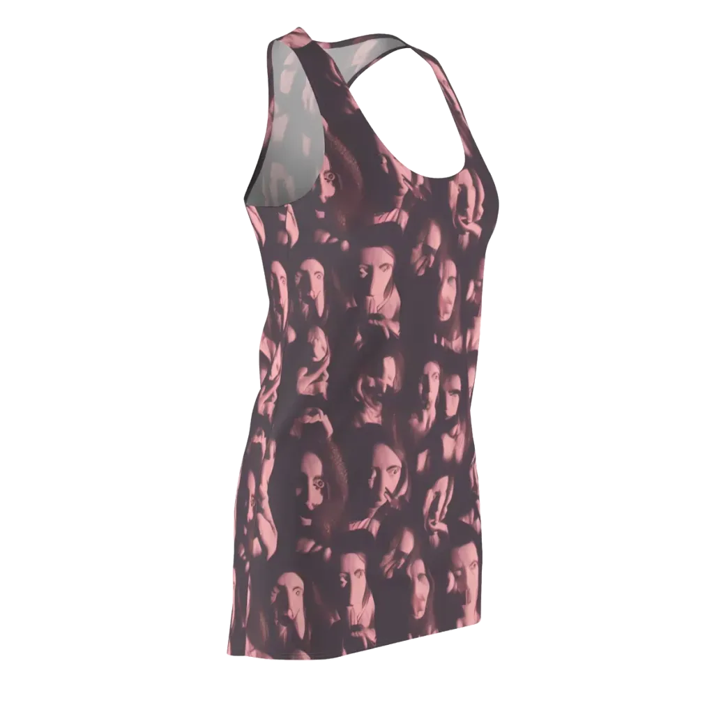 Portrait Whispers on Racerback Dress — Front Side