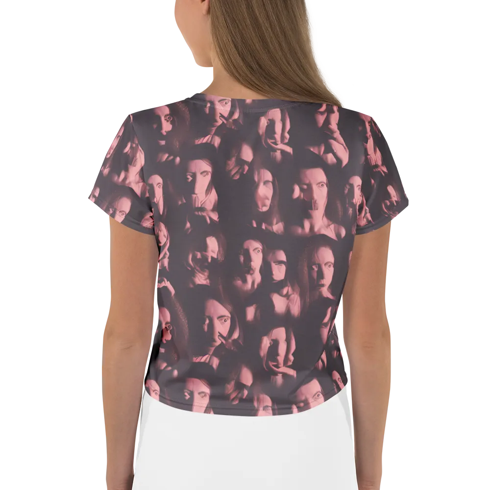 Portrait Whispers on Crop Tee — Back