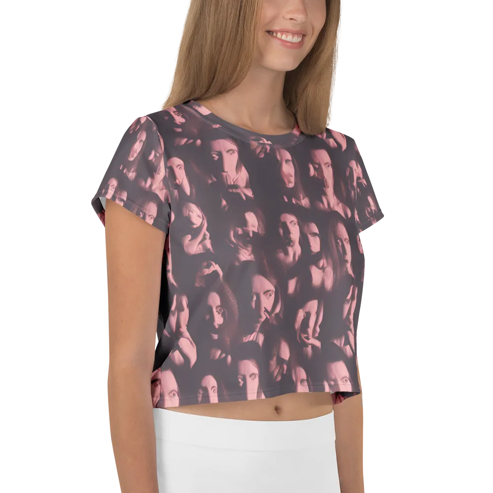 Portrait Whispers on Crop Tee — Right