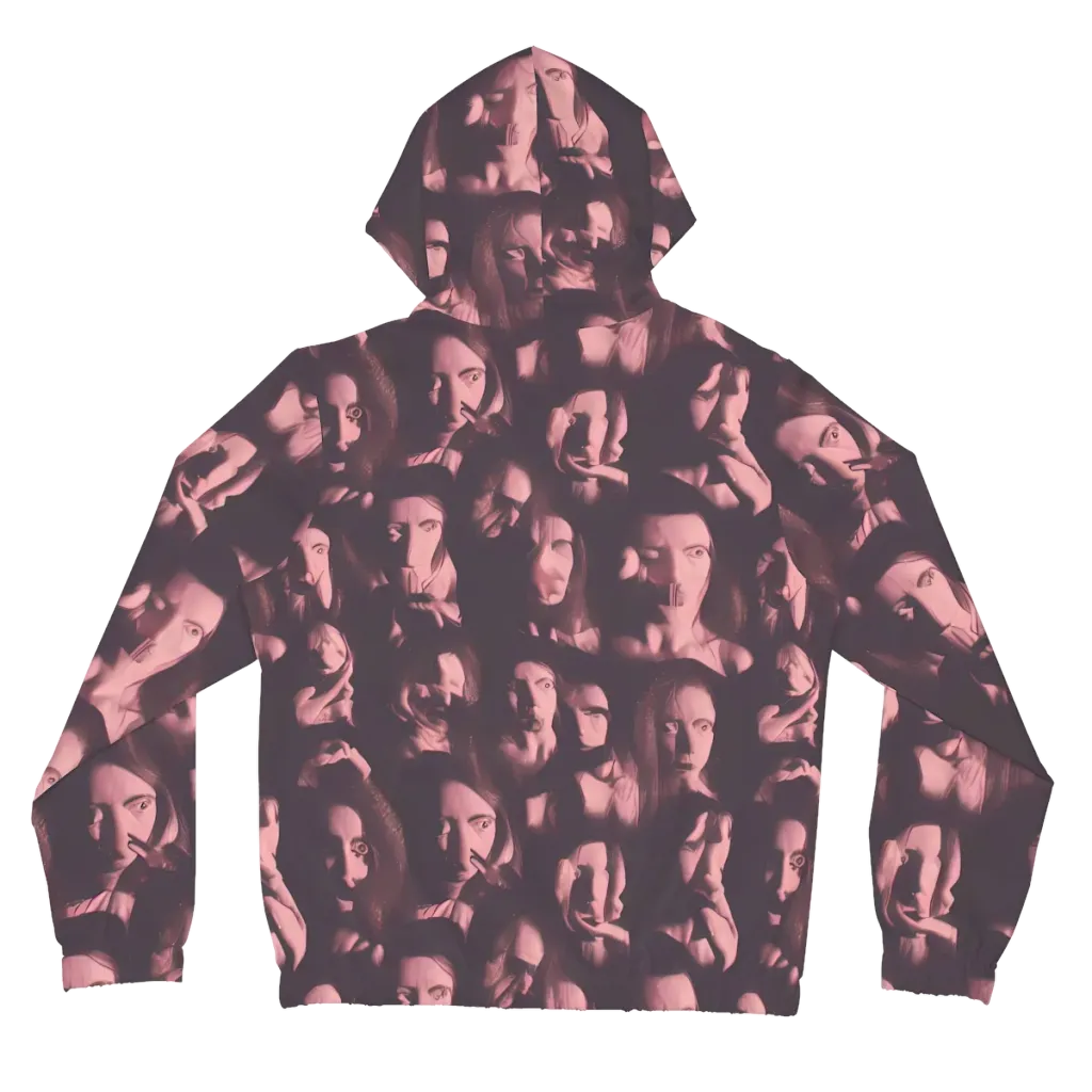Portrait Whispers on Women's Full-Zip Hoodie — Back