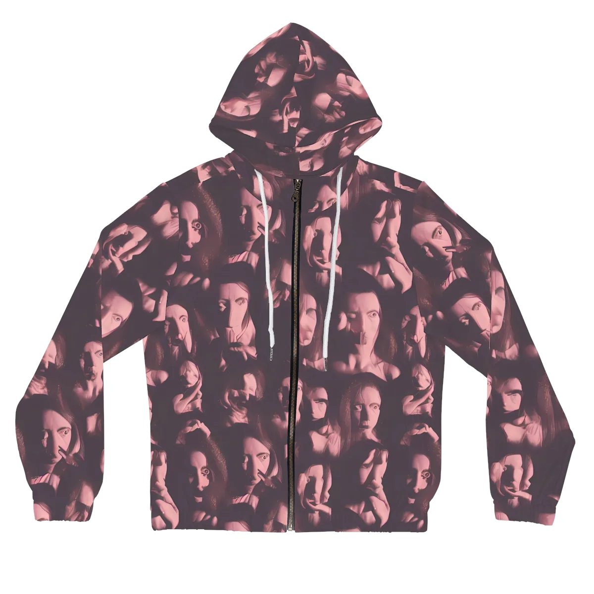 Portrait Whispers on Women's Full-Zip Hoodie — Front