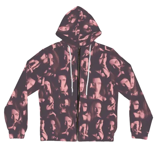 Portrait Whispers on a Women's Full-Zip Hoodie