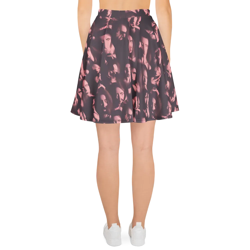 Portrait Whispers on Skater Skirt — Back