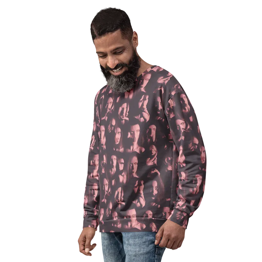 Portrait Whispers on Sweatshirt — Left Front