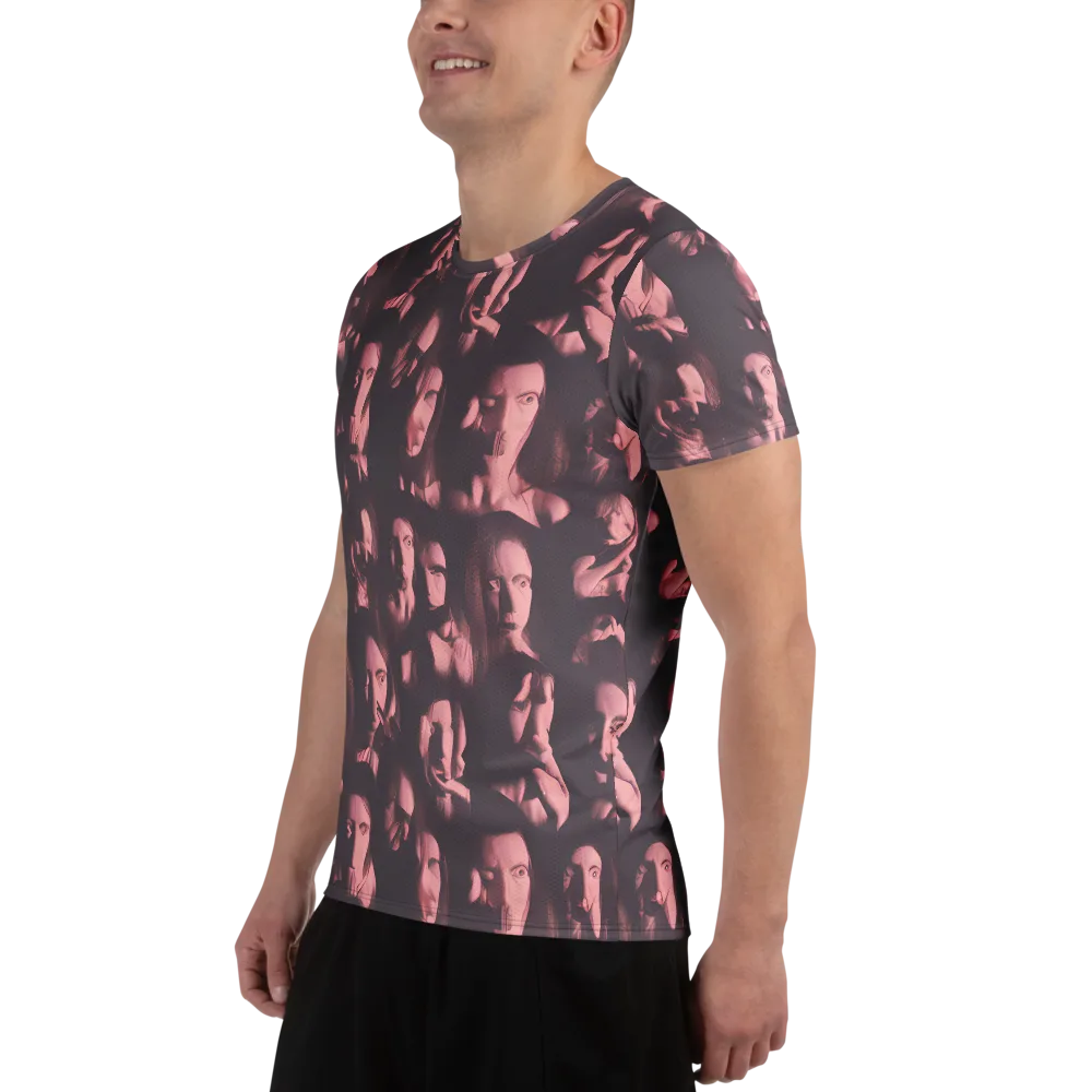 Portrait Whispers on Men's Athletic T-Shirt — Left