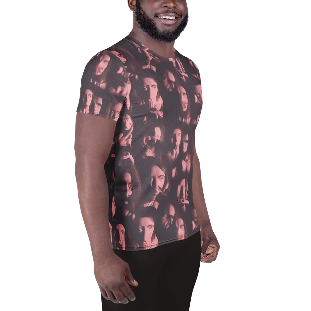 Portrait Whispers on Men's Athletic T-Shirt — Right