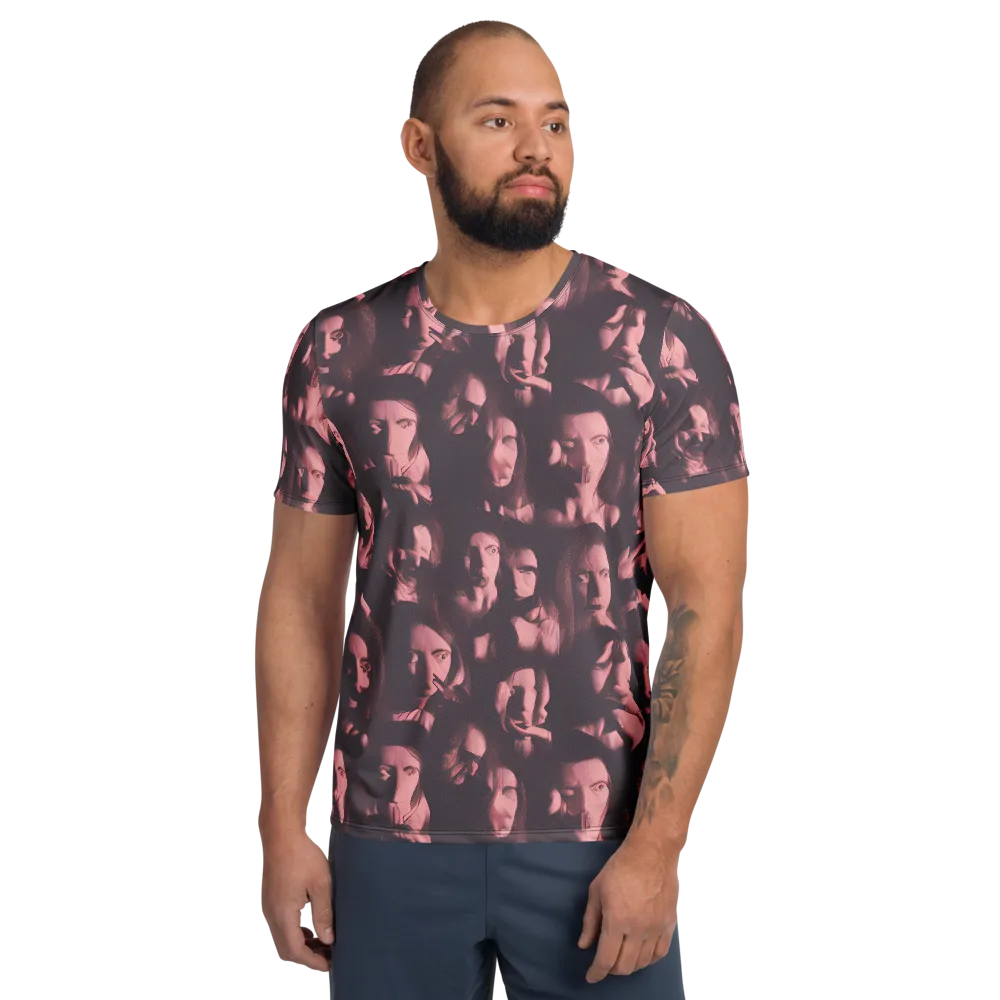 Portrait Whispers on Men's Athletic T-Shirt — Front