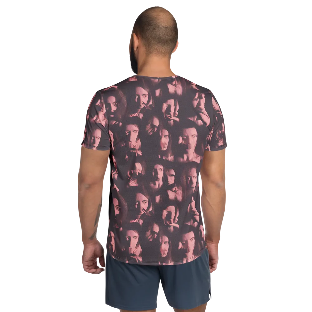 Portrait Whispers on Men's Athletic T-Shirt — Back