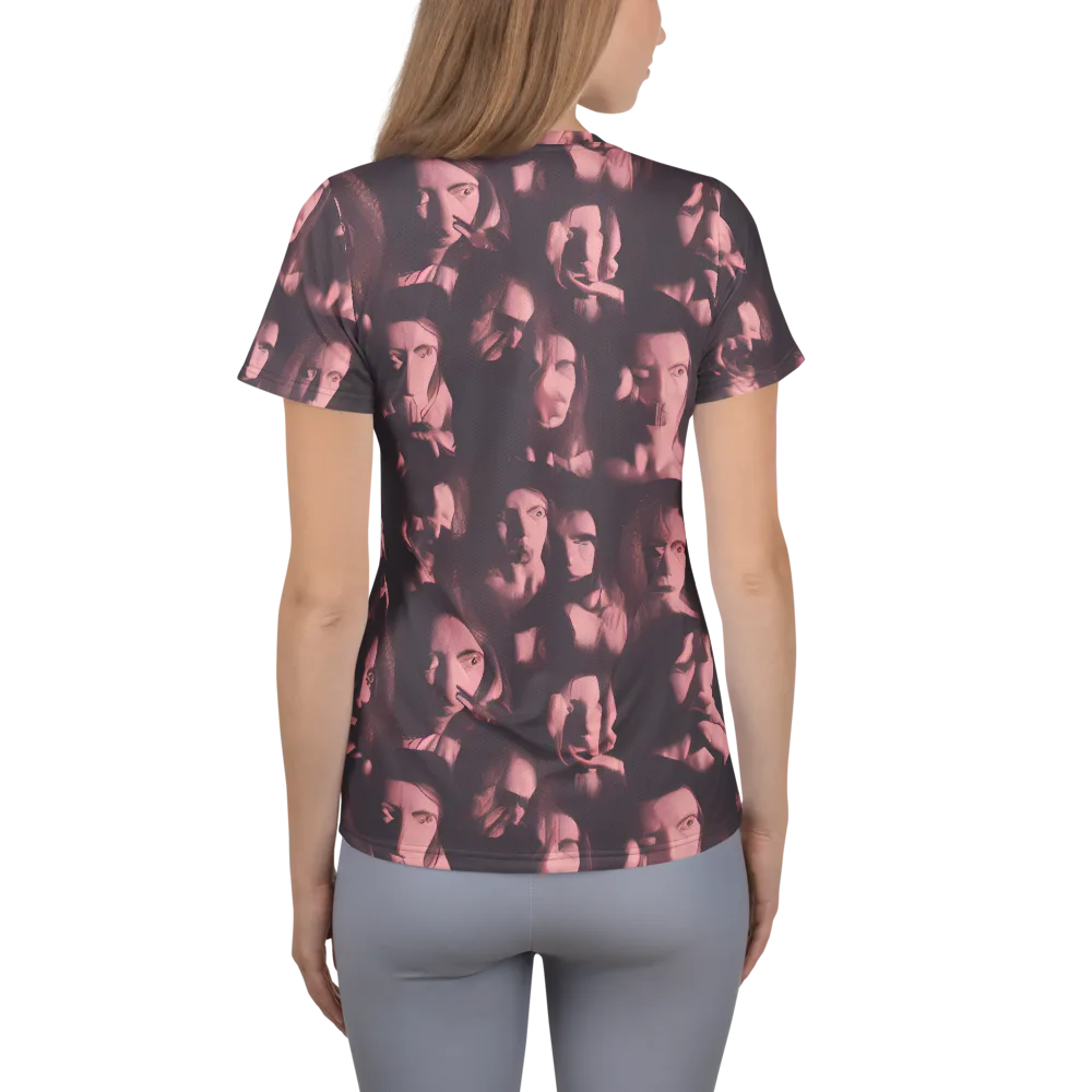 Portrait Whispers on Women's Athletic T-Shirt — Back