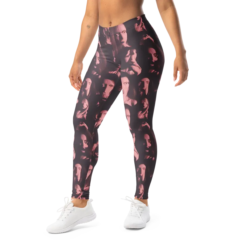 Portrait Whispers on Leggings — Left Front