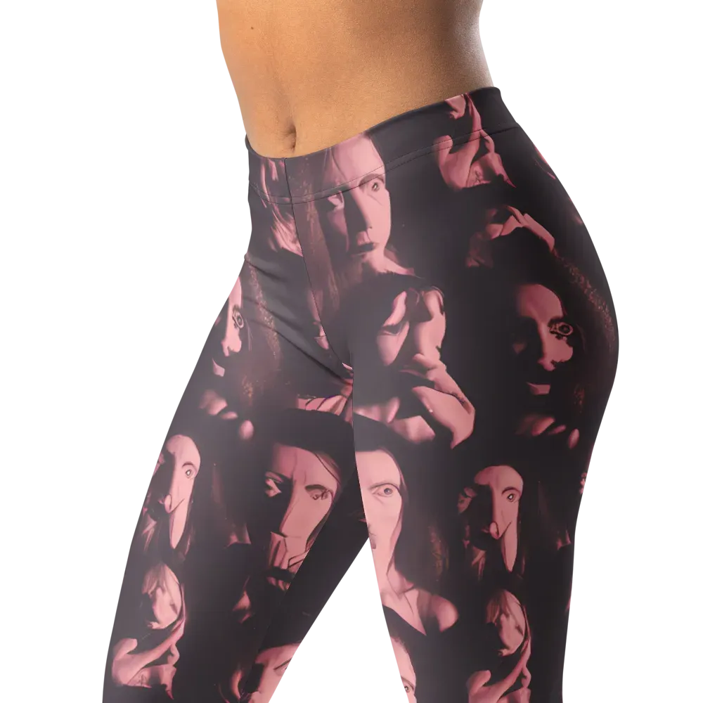 Portrait Whispers on Leggings — Left Front